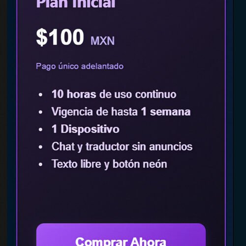 PLAN INICIAL (10 hrs / 1 sem)