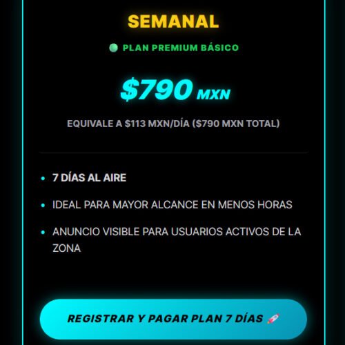 Plan Publicitario Semanal