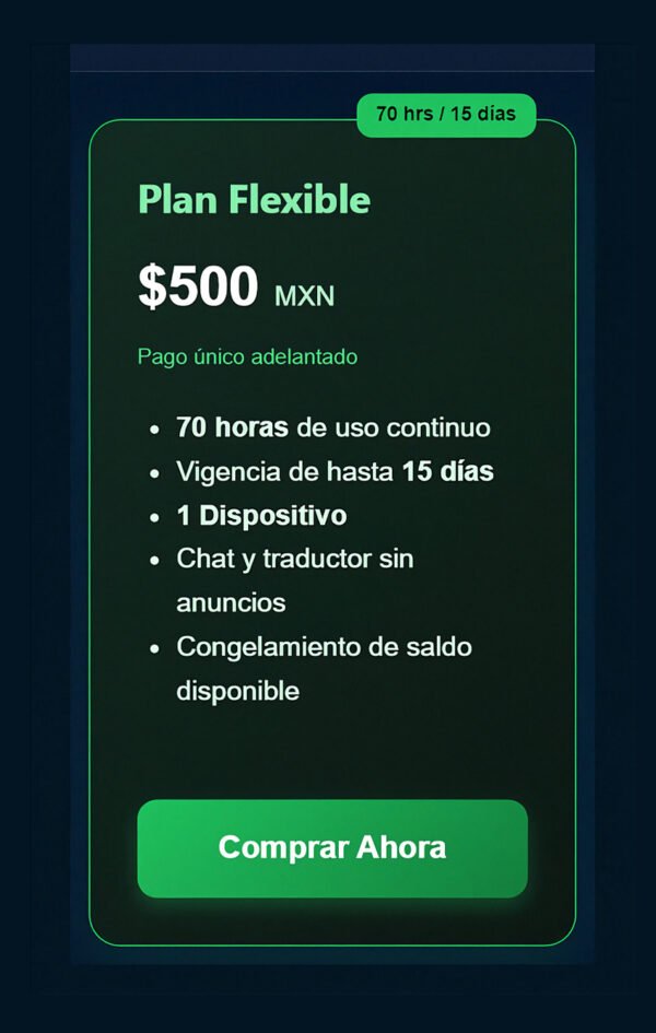 1 Plan Flexible (0 MXN)